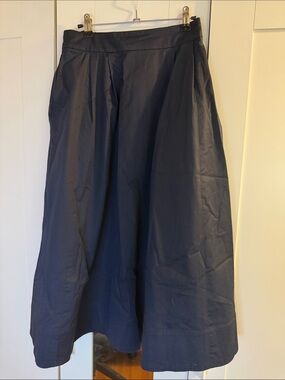 Boden Navy A-Line Midi Skirt